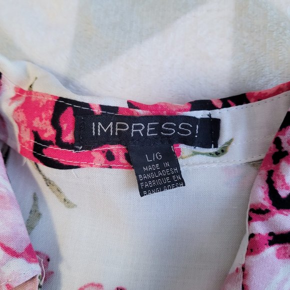 Floral Spring Sundress, Bohemian Summer Dress, Button down Dress, Size L - Picture 5 of 8